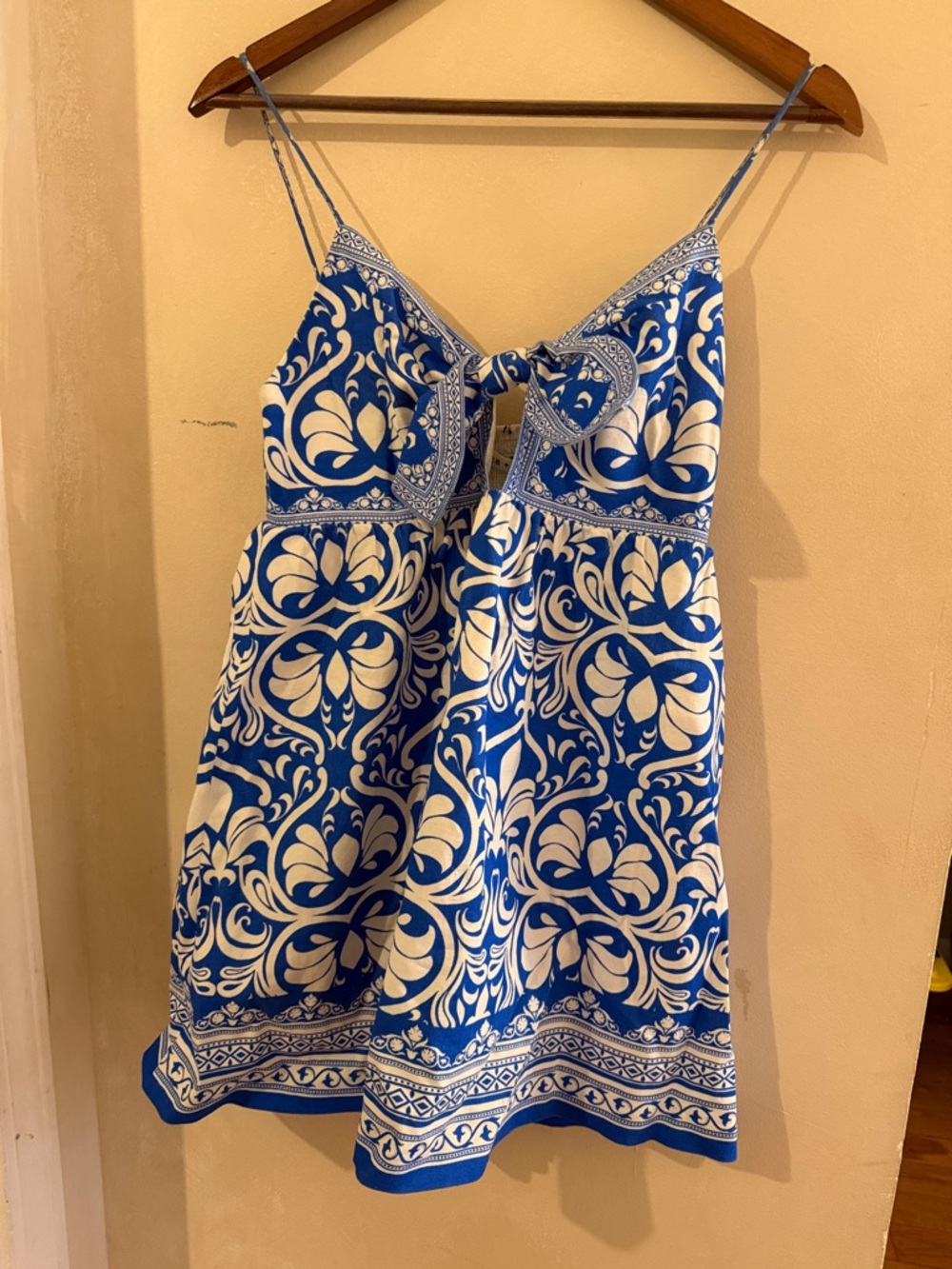 Alice + Olivia Blue and White Mini Dress